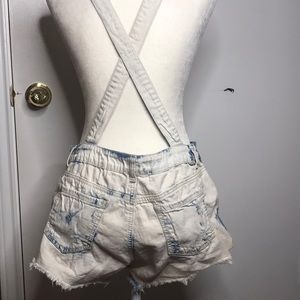 Almost Famous Shorts - Distressed Acid Wash Overall Shorts Almost Famous Shorts - Distressed Acid Wash Overall Shorts